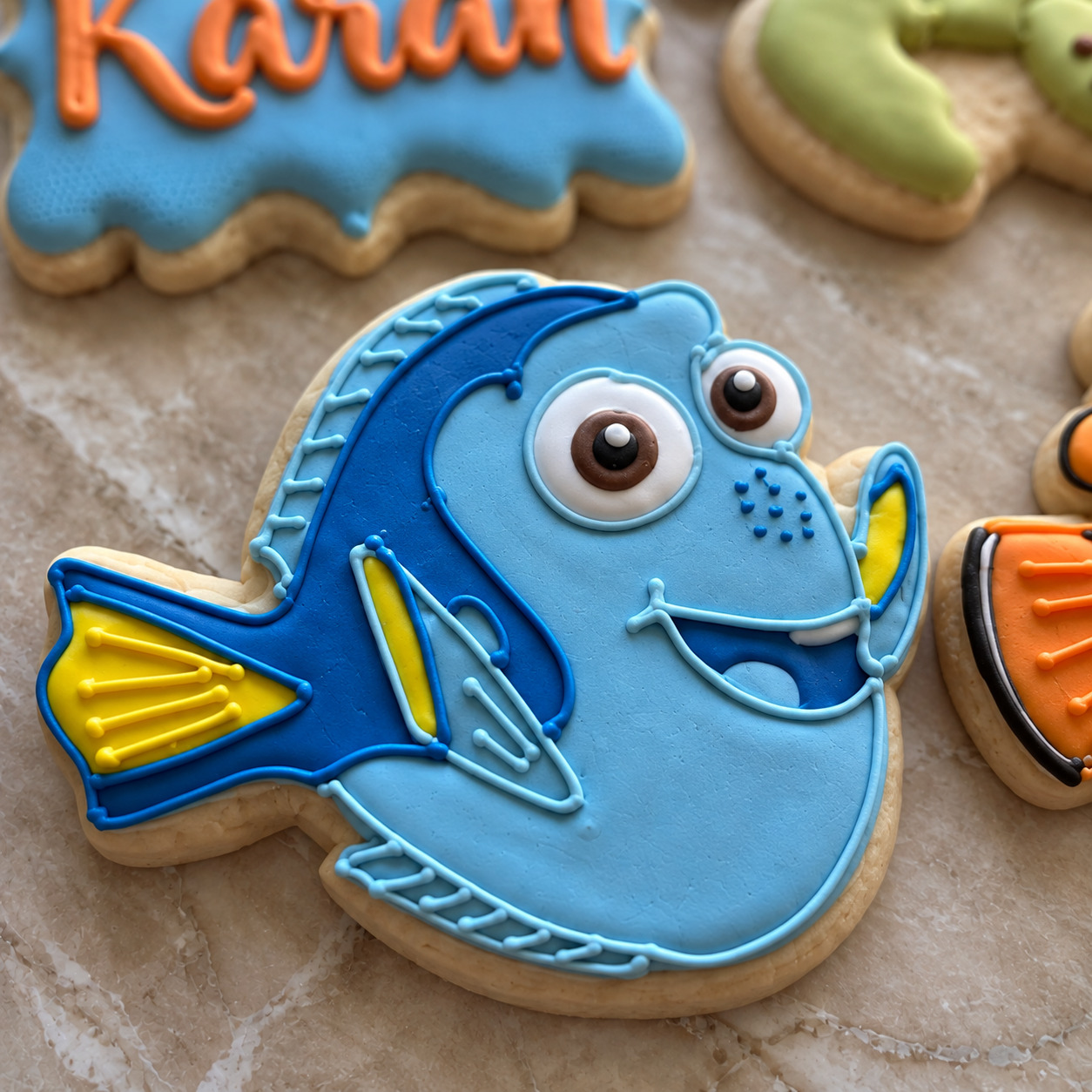 Karan’ın Deniz Macerası royal icing kurabiye seti detay 1