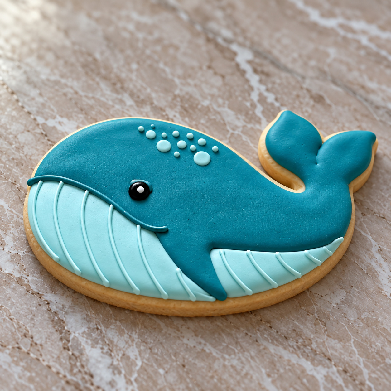 Neşeli Okyanus Dostları royal icing kurabiye seti detay 1