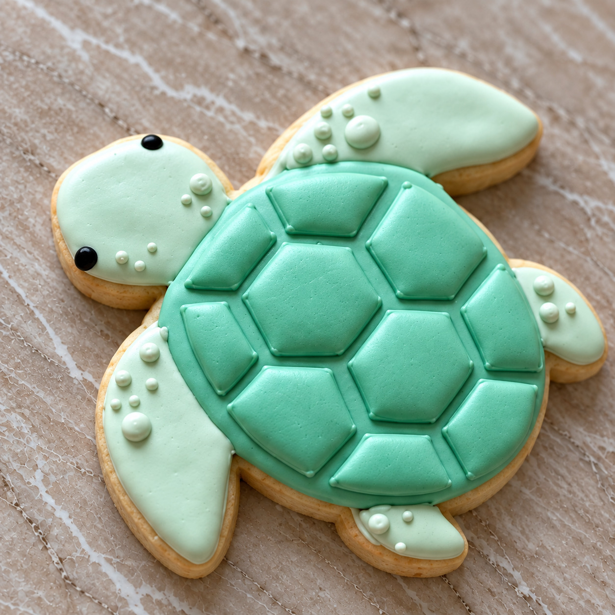 Neşeli Okyanus Dostları royal icing kurabiye seti detay 3